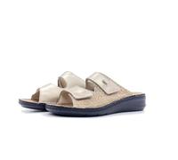 Grünland Ciabatte Donna Dami CE0256 – Doppia fascia con strappi, pianta larga – Platino 38