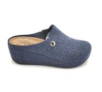 Grunland CI1541 ciabatta zeppa 6cm panno blu fondo gomma 6/7