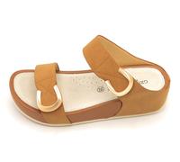 Grunland CI2577 sandalo pelle cuoio camoscio daino doppio strap-on zeppa 5cm C