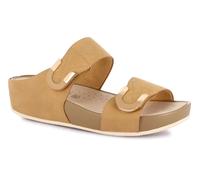 GRUNLAND CI3114-C9 DIRA CIABATTE SCARPE DA INFILARE DONNA DOPPIO STRAPPO CUOIO