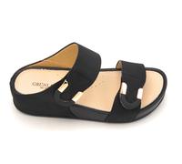 Grunland CI3114 sandalo zeppa 4cm ecopelle nero doppio strap-on S