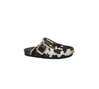 Grünland Ciabatte da donna Sara CB0793 invernale cavallino con fibbia animalier Marrone-Multi 40