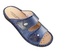 GRUNLAND ciabatte Comfort DONNA regolabili con strappi e plantare estraibile prodotte in italia modello 2025 con decoro (avio, Sistema Taglie Calzature EU, Adulto, Donna, Numero, Media, 39)