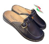 GRUNLAND ciabatte comfort pantofole comode DONNA in pelle regolabile con plantare estraibile regolabile con fibbia Made in italy (P.blu, Sistema Taglie Calzature EU, Adulto, Donna, Numero, Media, 38)