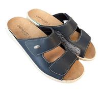 GRUNLAND ciabatte donna Comfort flex duo a strappi e inserto soft alluce valgo plantare estraibile DRY SOFT (Blu flex, Sistema Taglie Calzature EU, Adulto, Donna, Numero, Media, 39)