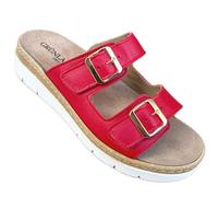 GRUNLAND ciabatte donna comfort sandali regolazione doppio strappo plantare estraibile - MOLL68 made in Italia (rosso, Sistema Taglie Calzature EU, Adulto, Donna, Numero, Media, 39)