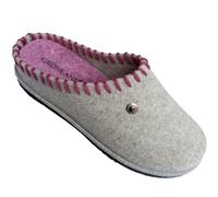 GRUNLAND ciabatte pantofole da casa donna MOLLY suola in feltro e sottopiede estraibile SOFT ricoperto in feltro (panna rosè, 40, Sistema Taglie Calzature EU, Adulto, Donna, Numero, Media, 40)