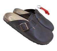 GRUNLAND Ciabatte Sabot Uomo Vera Pelle ingrassata STYLE26 Fibbia Regolabile e Sottopiede anatomico RESOFT e Gadget (Mogano ingrassato, Sistema Taglie Calzature EU, Adulto, Uomo, Numero, Media, 43)