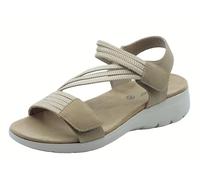 Grunland DEMA SA2066 Beige Sandali Sportivi per Donna in Tessuto Elasticizzato con Doppio Strappo (Taglia 38)