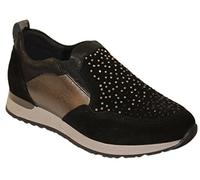 GRUNLAND DOTT SLIP ON CAMOSCIO NERO STRASS (37)