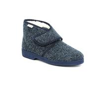 GRUNLAND Ezio PA0009 Blu Pantofole Alte Invernali con Pelliccia Interna Lana Regolabili Tramite Strappo Uomo Donna Unisex Suola in Gomma Antiscivolo Calde (39)