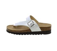 GRUNLAND Hola CB0084 Argento Ciabatte Donna BIRK Fibbia Infradito 40