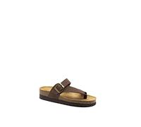 Grunland Hola CB0327 Testa di Moro Ciabatte Donna Infradito BIRK Pelle re-Soft 36, Marrone