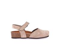 GRUNLAND Left SB2412 Taupe Beige Sandali Donna Punta Chiusa Pelle Strappo Plantare re-Soft Zeppa 37