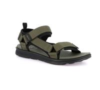 GRUNLAND Meek SA0239 Oliva Nero Sandali Uomo Strappi Tessuto per Acqua
