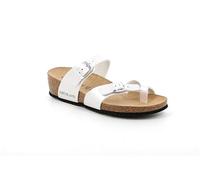 Grunland MEMI CB3044 Perla Bianco Ciabatte Donna Infradito Zeppa Fibbie 38