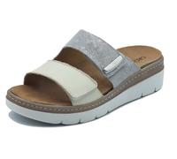 Grunland MOLL CE0485 Latte Sandali Confort per Donna in Pelle Doppia Chiusura a Strappo (Taglia 38)