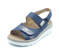 Grunland Moll SE0186 Blu Sandali per Donna in Pelle Blu con Triplo Stretch (Taglia 39)