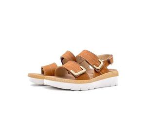 Grunland Moll SE0450 Cuoio Sandali per Donna in Pelle con Tripla Chiusura a Strappo (Taglia 36)