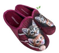 GRUNLAND Pantofola donna gatti BEAUTY CATS calda ciabatta comfort sottopiede soffice idea regalo prodotto vegano (Gatti bordoux, Sistema Taglie Calzature EU, Adulto, Donna, Numero, Media, 37)