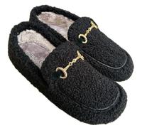 GRUNLAND patofole eleganti donna calde Miss Parker pantofola invernale con finitura di pregio comoda calda e sottopiede estraibile (nero, Sistema Taglie Calzature EU, Adulto, Donna, Numero, Media, 39)