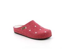 Grunland Reps CI1792 A6 Amarena Ciabatte Pantofole Invernali Donna Feltro Lana Cotta Cuori Rosso Leggere Calde Zeppa 3 cm Tirolesi (Numeric_38)
