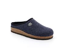 GRUNLAND Robi CB0173 11 Blu Blu Ciabatte Pantofole Uomo Chiuse in Lana Cotta Feltro Stile Tirolese altoatesine Panno Plantare Suola Sughero e Gomma (Numeric_43)