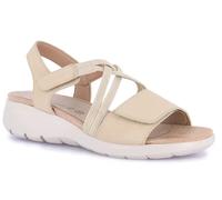 GRUNLAND SA1994-C9 DEMA SANDALI SCARPE DONNA DOPPIO STRAPPO ECOPELLE BEIGE