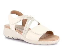 GRUNLAND SA1994-C9 DEMA SANDALI SCARPE DONNA DOPPIO STRAPPO ECOPELLE BIANCO