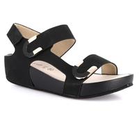 GRUNLAND SA1996-C9 DIRA SANDALI SCARPE DONNA TRIPLO STRAPPO ECOPELLE NERO