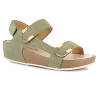 GRUNLAND SA1996-C9 DIRA SANDALI SCARPE DONNA TRIPLO STRAPPO ECOPELLE OLIVA
