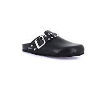 Grunland Sara CB0790 Nero Ciabatte Donna Pelle Plantare Fibbia Punta Chiusa Borchie 38
