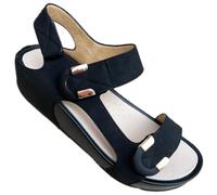 GRUNLAND SANDALI donna eleganti Comfort regolabile a tre strappi con finitura in oro per estate e cerimonie plantarer re-soft (nero2, Sistema Taglie Calzature EU, Adulto, Donna, Numero, Media, 37)