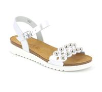 GRUNLAND SANDALI IN PELLE CON MAXI BORCHIE DONNA ESTATE SB1289 JUIS ARGENTO