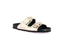 GRUNLAND Sara CB0737 Platino Ciabatte Donna Anatomiche Fibbie Borchie re-Soft 40