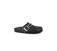 Grunland Sara CB0790 Nero Ciabatte Donna Pelle Plantare Fibbia Punta Chiusa Borchie 39