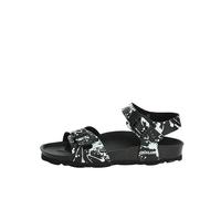 GRUNLAND Luce SB1410 Nero Bianco Sandali Bambina Fibbie Plantare anatomico Georgette 34