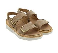 Grunland SE0450 MOLL Sandalo Donna col Taupe Plantare Estraibile Fascia Regolabile con Strappo Zeppa 5 CM Taupe 39