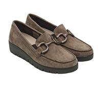 GRUNLAND TAFA SC5584 Taupe Scarpe Donna Mocassini Zeppa Morsetto camoscio Elastici 36