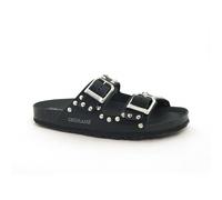 GRUNLAND vegan SARA ciabatte donna doppia fascia nero fibbie borchie - Colore: Nero, Taglia: 40
