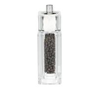 Grunwerg Gmill 13,5 cm, macinapepe e saliera combinata in acrilico, quadrata