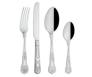 Grunwerg Kings Set di Posate da 24 Pezzi, Acciaio Inossidabile 18/0