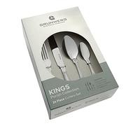 Grunwerg Kings Set di Posate da 24 Pezzi in Confezione Regalo, Acciaio Inox 18/0