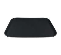 Grunwerg Vassoio per Alimenti Antiscivolo in plastica Super gommata, Rettangolare, 18 x 14/45 x 35 cm, Nero