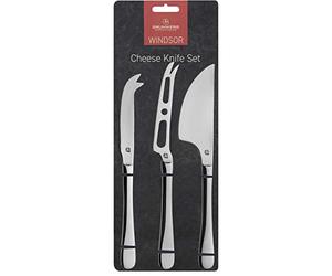 Grunwerg Windsor Carded Set di 3 coltelli da formaggio, acciaio inossidabile 18/0