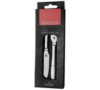 Grunwerg 6BXBKWDR Windsor, Set di 6 coltelli da Burro, in Acciaio Inox, per spalmare patè e marmellate, Toast, panini, Crumpet, Inossidabile, Argento