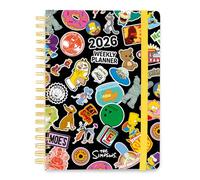 Grupo Erik 2026 Diary A5 Week To View - The Simpsons Gifts | A5 Weekly Planner 2026 With Diary Stickers, Pocket, Bookmarks, January 2026 - December 2026 | The Simpsons Merchandise
