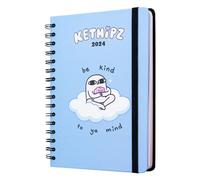 Grupo Erik: Agenda Ketnipz 2024, Agenda Settimanale 2024 A5 12 mesi, 14,8 x 21 cm, da Gennaio a Dicembre 2024, Agenda Settimanale ad anelli A5, Ketnipz Gadget