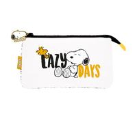 Grupo Erik: Astuccio Triplo Snoopy Lazy Days | Astuccio Scuola con 3 Scomparti, Manico, Poliestere/Porta Penne per Bambini e Adulti