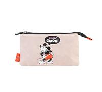 Grupo Erik Astuccio 3 Scomparti Topolino - Astuccio Scuola Portapenne con Cerniera | Back to School: Cancelleria Bambina e Bambino, Mickey Mouse (21 x 11,8 cm)